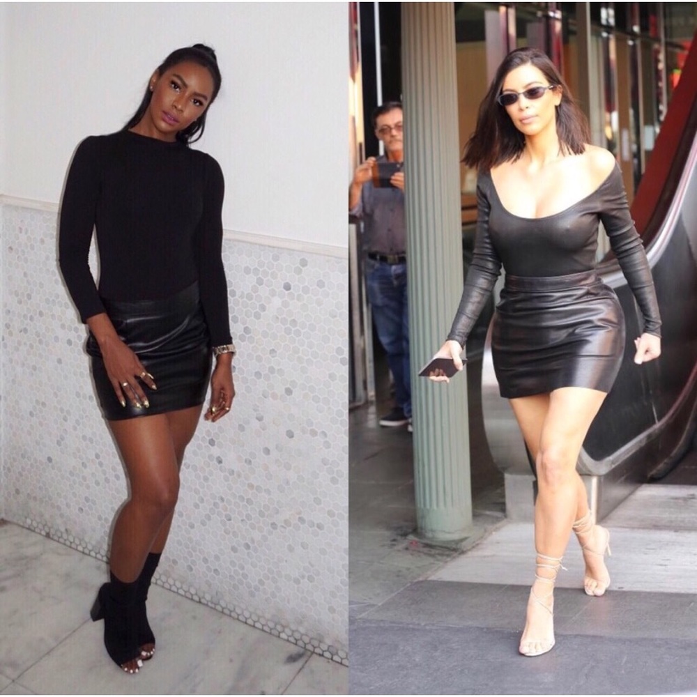 Naked wardrobe faux leather mini skirt